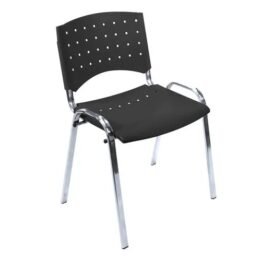 Silla Lisy Fija Plastica - s/ Brazos - Base Cromada
