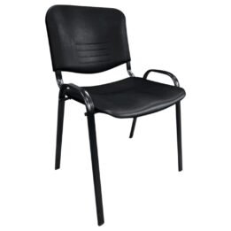 Silla Lisy Fija Plastico Liso – s/ Brazos – Base Negra