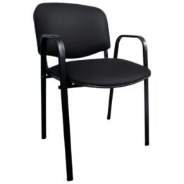 Silla Lisy Fija Tapizada - c/ Brazos - Base Negra