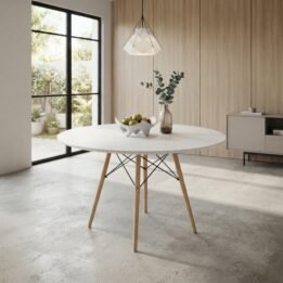 Mesa Eames Redonda - Laqueada Blanca