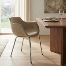 Silla Frida Tapizada - Base Cromada