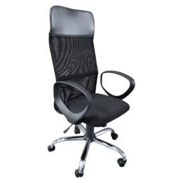 Sillón Ejecutivo Vice Negro - Respaldo Alto - Estrella Cromada