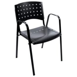 Silla Lisy Fija Plastica - c/ Brazos - Base Negra