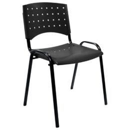 Silla Lisy Fija Plastica - s/ Brazos - Base Negra