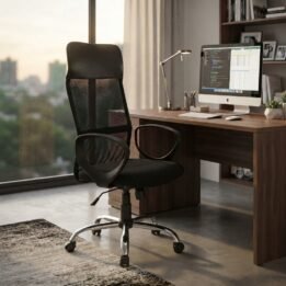 Sillón Ejecutivo Vice Negro - Respaldo Alto - Estrella Cromada
