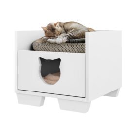 Cama para Mascota Con Almohadón Y Cajon De Guardado