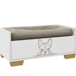 Cama para Mascota Con Almohadón Y Cajón De Guardado
