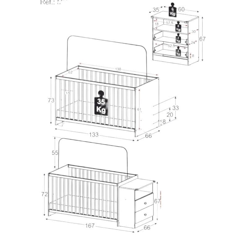 Cuna Funcional 2 cajones 28700001