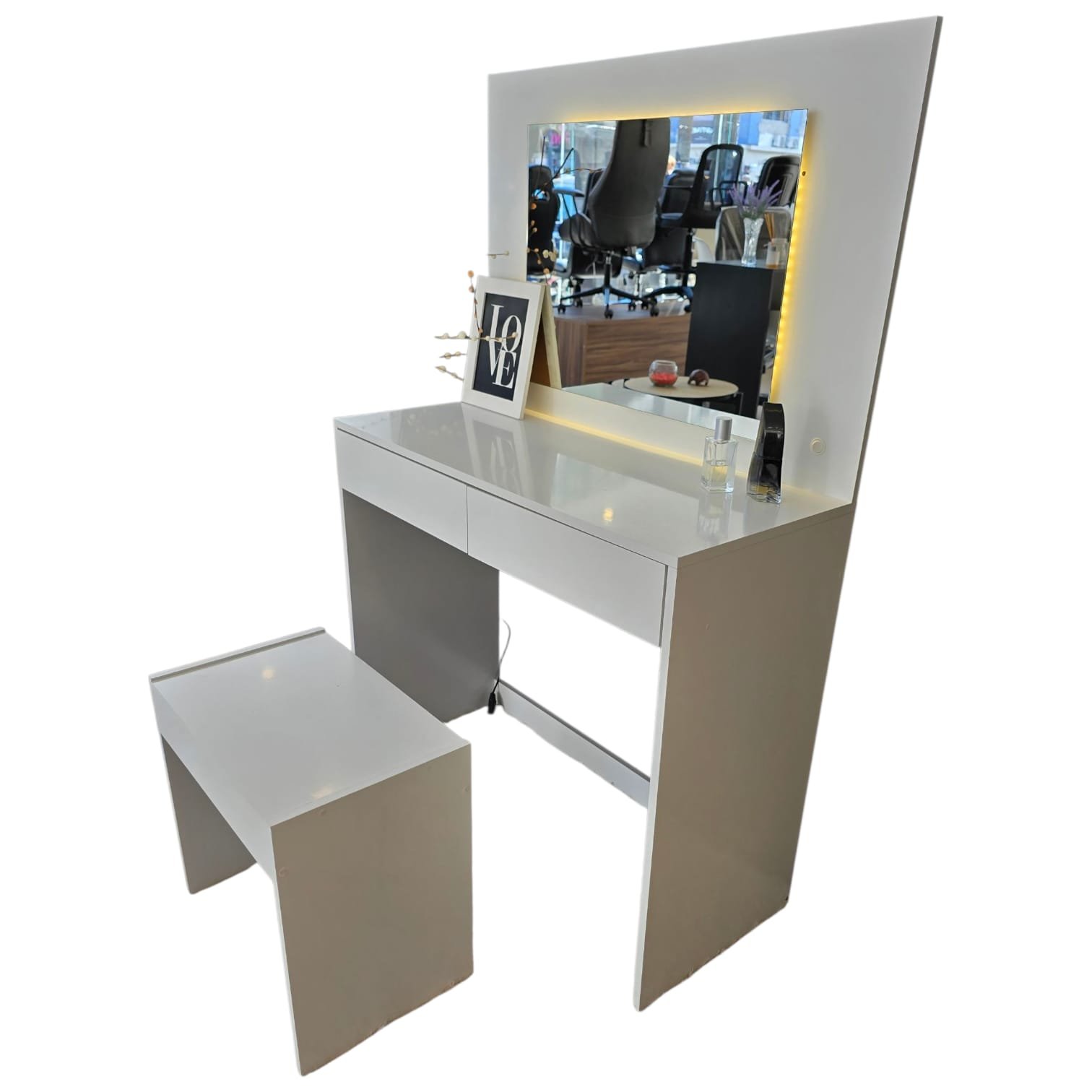 Maquillador c Espejo + Banco 1