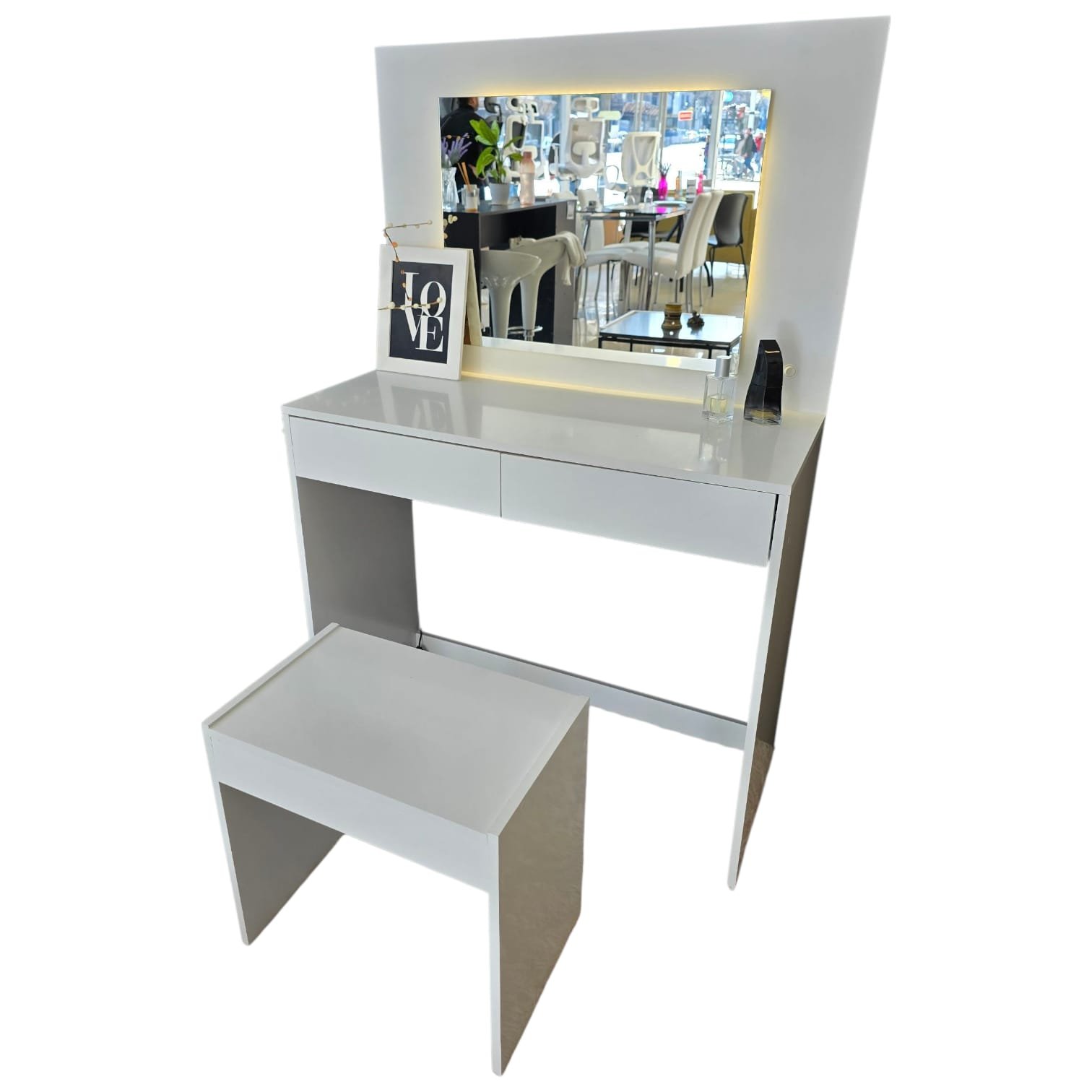 Maquillador c Espejo + Banco 2