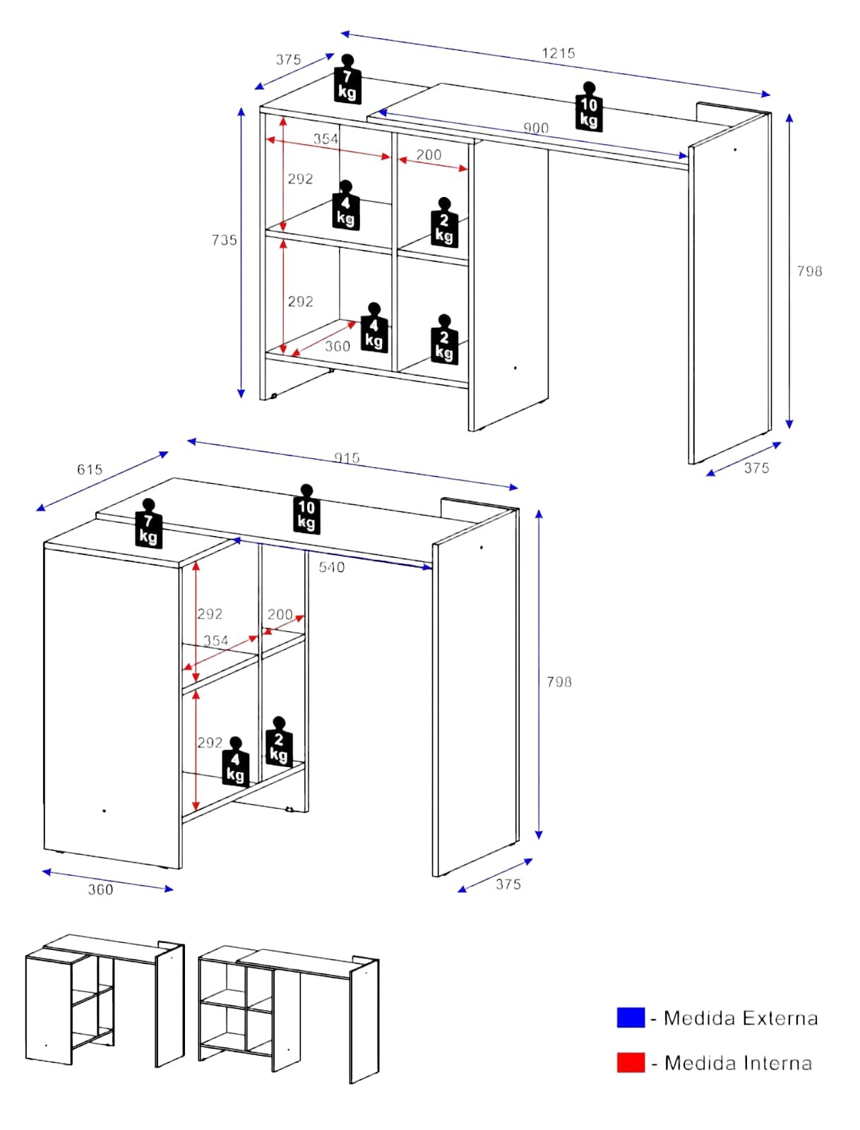 Escritorio 2 posiciones 25620001