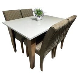 Combo De Mesa 120x80+ 4 Sillas Tapizadas