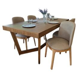 Combo Mesa Misisipi 180x90 + 4 Sillas Gardeenia Beige